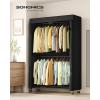 image:imageSONGMICS HeavyDuty Rolling Clothes Rack Garment Rack Portable Closet 354Inch Wide Clothing Rack on Wheels with Adjustable Mesh Shelves and Hanging Rails Hooks Ink Black ULGR413B01with Fabric Cover