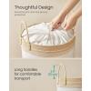 image:imageSONGMICS Laundry Hamper Cotton Rope Laundry Basket with Handles for Children Toys Clothing Living Room Bedroom 211 Gallons 157 x 157 x 236 Inches White and Grayish Brown URLH062LZ01Cloud White  Camel Brown