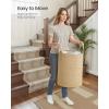 image:imageSONGMICS Laundry Hamper Cotton Rope Laundry Basket with Handles for Children Toys Clothing Living Room Bedroom 211 Gallons 157 x 157 x 236 Inches White and Grayish Brown URLH062LZ01Yellowish Brown