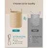 image:imageSONGMICS Laundry Hamper Cotton Rope Laundry Basket with Handles for Children Toys Clothing Living Room Bedroom 211 Gallons 157 x 157 x 236 Inches White and Grayish Brown URLH062LZ01Yellowish Brown