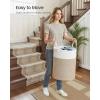 image:imageSONGMICS Laundry Hamper Cotton Rope Laundry Basket with Handles for Children Toys Clothing Living Room Bedroom 211 Gallons 157 x 157 x 236 Inches White and Grayish Brown URLH062LZ01White  Grayish Brown