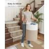 image:imageSONGMICS Laundry Hamper Cotton Rope Laundry Basket with Handles for Children Toys Clothing Living Room Bedroom 211 Gallons 157 x 157 x 236 Inches White and Grayish Brown URLH062LZ01White  Grayish Brown