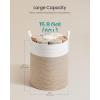 image:imageSONGMICS Laundry Hamper Cotton Rope Laundry Basket with Handles for Children Toys Clothing Living Room Bedroom 211 Gallons 157 x 157 x 236 Inches White and Grayish Brown URLH062LZ01White  Grayish Brown