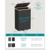 image:imageSONGMICS Recycling Bin for Kitchen 264 Gallon Bottle Recycling Container Collection Bin for Metal Plastic Paper Glass Inner Bag with Handles Kitchen Ink Black and Natural Beige URRB509B01Ink Black