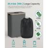 image:imageSONGMICS Recycling Bin for Kitchen 264 Gallon Bottle Recycling Container Collection Bin for Metal Plastic Paper Glass Inner Bag with Handles Kitchen Ink Black and Natural Beige URRB509B01Slate Gray