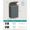 image:imageSONGMICS Recycling Bin for Kitchen 264 Gallon Bottle Recycling Container Collection Bin for Metal Plastic Paper Glass Inner Bag with Handles Kitchen Ink Black and Natural Beige URRB509B01Slate Gray
